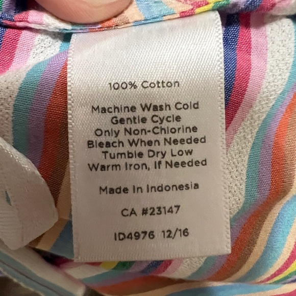 Talbots Square neck shirt rainbow Size M - Picture 4 of 4